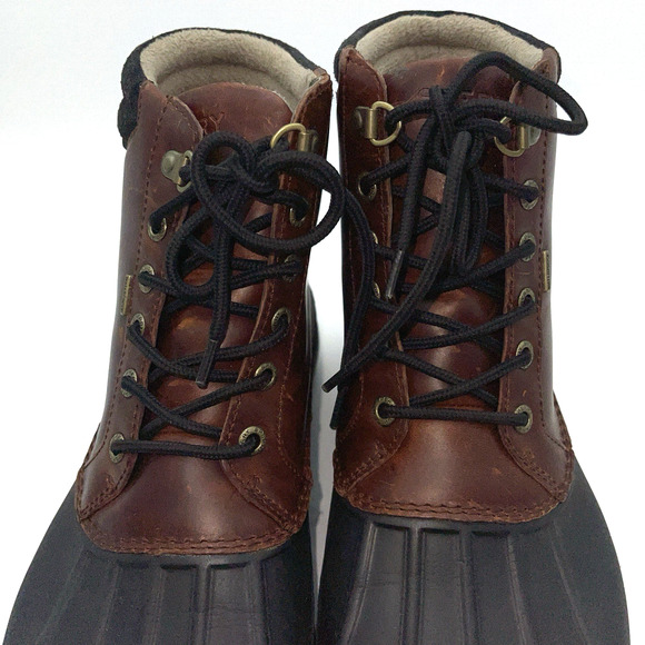 Sperry Boots Mens 9 Brown Black Waterproof Avenue Duck Lug Top Sider STS10548 main image 5